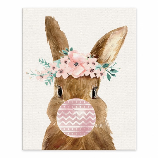 Easter Bunny Bubblegum 8&#x22; x 10&#x22; Tabletop Canvas